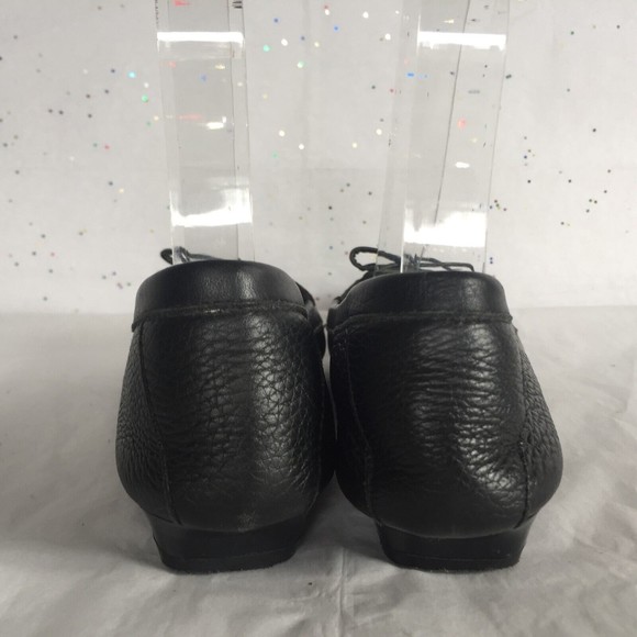 Via Spiga Black Pebbled Leather Lace up Kitten Heel Moccasin Shoe  Size 6 Ballet - Picture 9 of 12